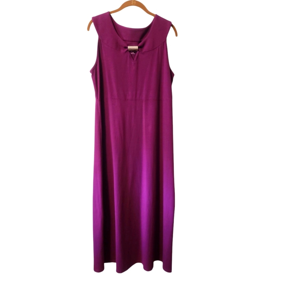 d&co. Casual Purple Sleeveless Scoop Neck Sundress Medium